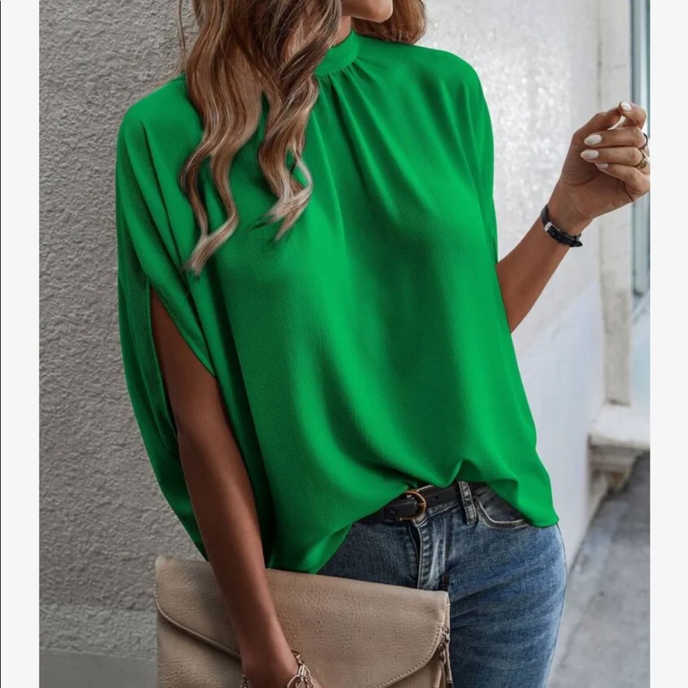 Boho Oversized Loose Fit Dolman Sleeve Top Blouse - Picture 7 of 13